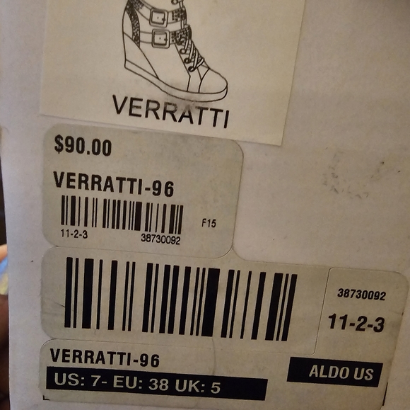 Aldo Verratto-96 wedge boots size 7.5 Used black with gold studs - Picture 9 of 12